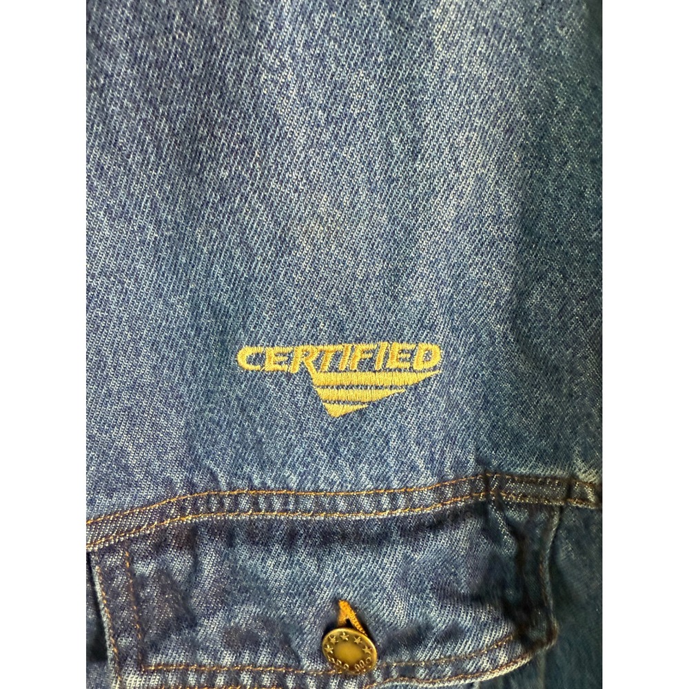 Vintage COBRA Denim Jacket Mens L Certified Blue Jean Button‎ Front Trucker - Picture 6 of 8